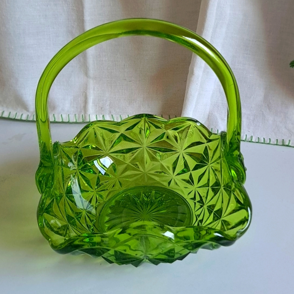 Vintage Indiana Glass Basket